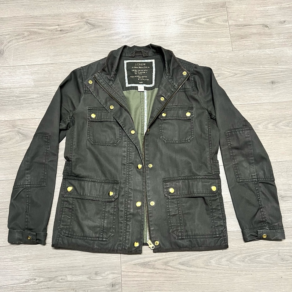 J. Crew Relaxed Boyfriend Field Jacket Military Women's Small Waist Cinch